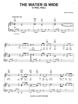 page one of The Water Is Wide (Piano, Vocal & Guitar Chords (Right-Hand Melody))