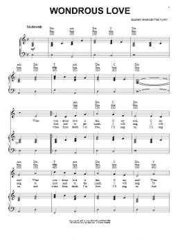 page one of Wondrous Love (Piano, Vocal & Guitar Chords (Right-Hand Melody))