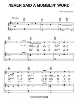 page one of Never Said A Mumblin' Word (He Never Said A Mumblin' Word) (Piano, Vocal & Guitar Chords (Right-Hand Melody))