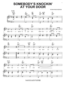 page one of Somebody's Knockin' At Your Door (Piano, Vocal & Guitar Chords (Right-Hand Melody))