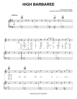 page one of High Barbaree (Piano, Vocal & Guitar Chords (Right-Hand Melody))