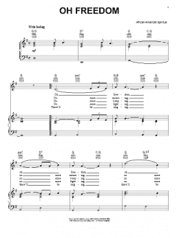 page one of Oh Freedom (Piano, Vocal & Guitar Chords (Right-Hand Melody))