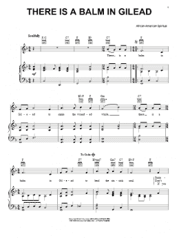 page one of There Is A Balm In Gilead (Piano, Vocal & Guitar Chords (Right-Hand Melody))