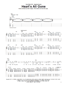 page one of Heart's All Gone (Guitar Tab)