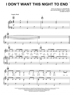 page one of I Don't Want This Night To End (Piano, Vocal & Guitar Chords (Right-Hand Melody))