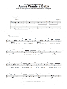 page one of Annie Wants A Baby (Bass Guitar Tab)