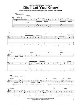 page one of Did I Let You Know (Bass Guitar Tab)