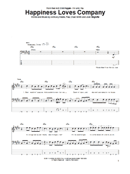 page one of Happiness Loves Company (Bass Guitar Tab)