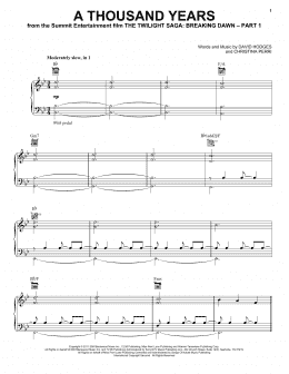 page one of A Thousand Years (Piano, Vocal & Guitar Chords (Right-Hand Melody))