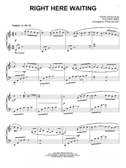 page one of Right Here Waiting (arr. Phillip Keveren) (Piano Solo)