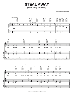 page one of Steal Away (Steal Away To Jesus) (Piano, Vocal & Guitar Chords (Right-Hand Melody))