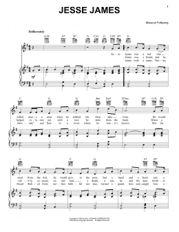 page one of Jesse James (Piano, Vocal & Guitar Chords (Right-Hand Melody))