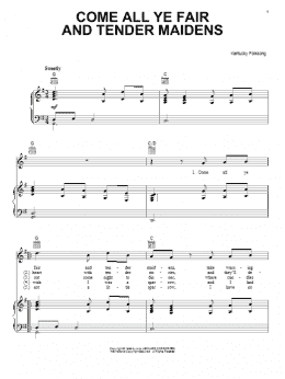 page one of Come All Ye Fair And Tender Maidens (Piano, Vocal & Guitar Chords (Right-Hand Melody))