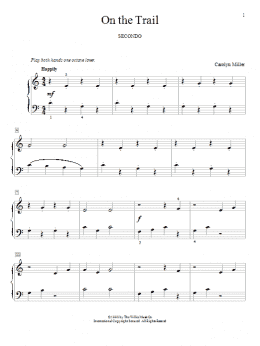 page one of On The Trail (Piano Duet)