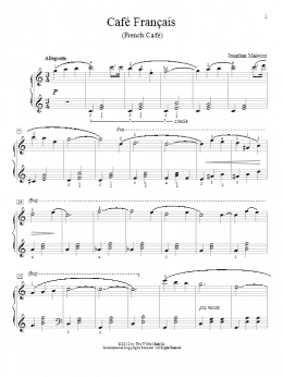 page one of Cafe Francais (French Cafe) (Educational Piano)