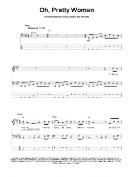 page one of Oh, Pretty Woman (Bass Guitar Tab)