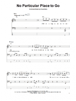 page one of No Particular Place To Go (Bass Guitar Tab)