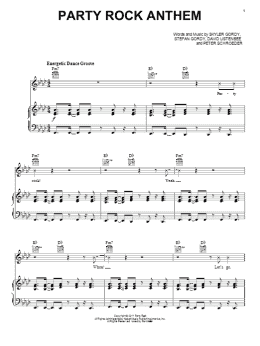 page one of Party Rock Anthem (Piano, Vocal & Guitar Chords (Right-Hand Melody))
