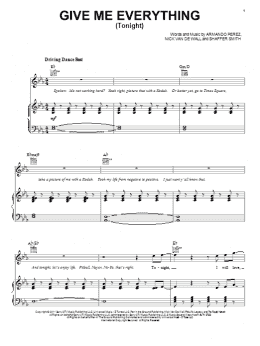 page one of Give Me Everything (Tonight) (Piano, Vocal & Guitar Chords (Right-Hand Melody))