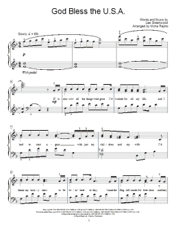 page one of God Bless The U.S.A. (Educational Piano)