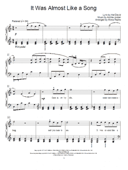 page one of It Was Almost Like A Song (Educational Piano)