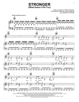 page one of Stronger (What Doesn't Kill You) (Piano, Vocal & Guitar Chords (Right-Hand Melody))