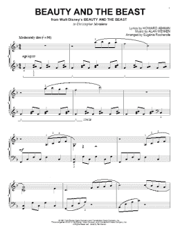 page one of Beauty And The Beast (arr. Eugénie Rocherolle) (Piano Solo)