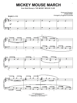 page one of Mickey Mouse March (from The Mickey Mouse Club) (arr. Eugenie Rocherolle) (Piano Solo)