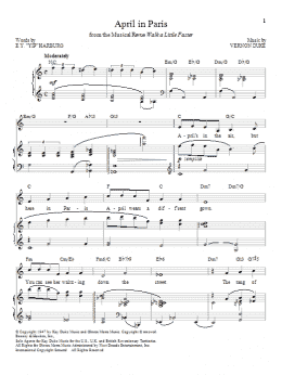 page one of April In Paris (Piano & Vocal)
