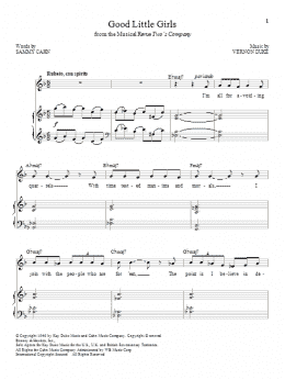 page one of Good Little Girls (Piano & Vocal)