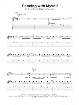 page one of Dancing With Myself (Guitar Tab (Single Guitar))