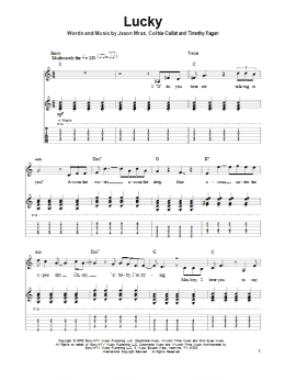 page one of Lucky (Guitar Tab (Single Guitar))