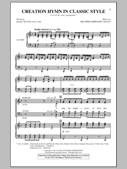 page one of Creation Hymn In Classic Style (SATB Choir)
