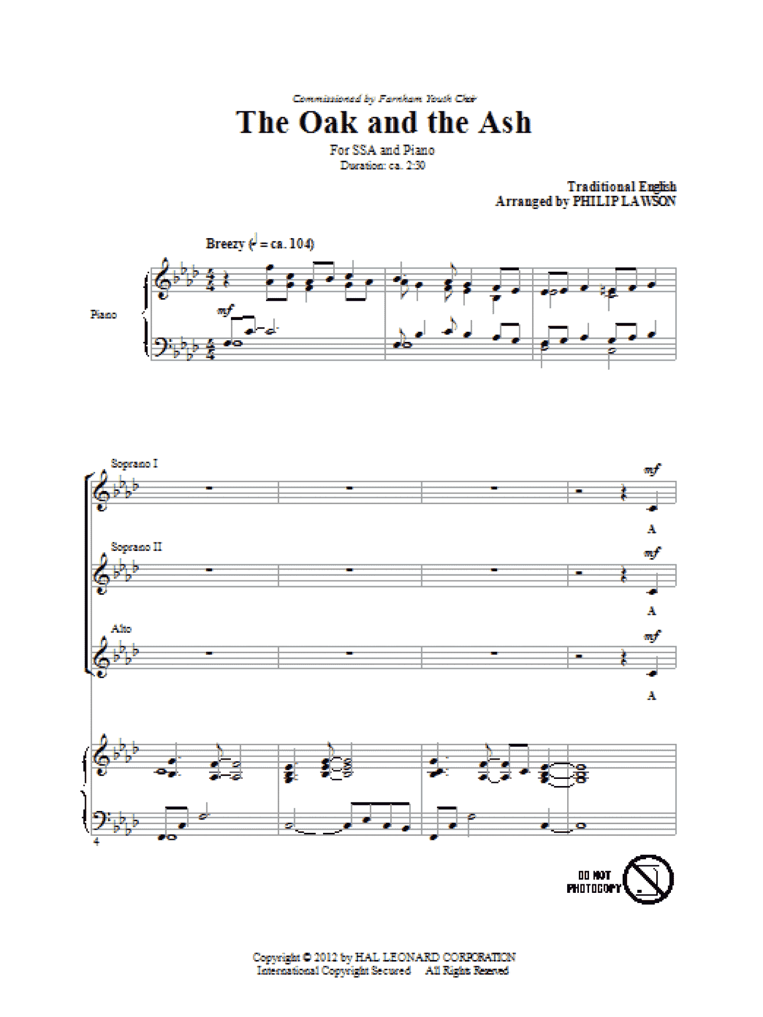 The Oak And The Ash (Love Will Find Out The Way) (SSA Choir)