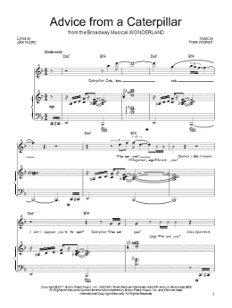 page one of Advice From A Caterpillar (Piano, Vocal & Guitar Chords (Right-Hand Melody))