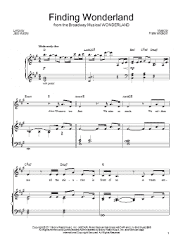 page one of Finding Wonderland (Piano, Vocal & Guitar Chords (Right-Hand Melody))