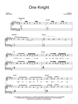 page one of One Knight (Piano, Vocal & Guitar Chords (Right-Hand Melody))