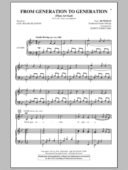 page one of From Generation To Generation (Thou Art God) (SAB Choir)