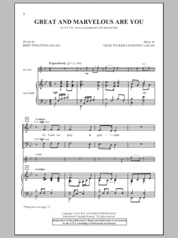 page one of Great And Marvelous Are You (SATB Choir)