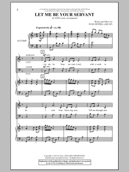 page one of Let Me Be Your Servant (SATB Choir)