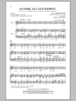 page one of O Come, All Ye Faithful (Unison Choir)