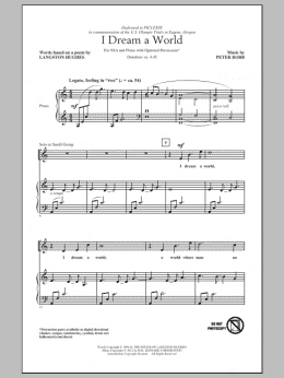 page one of I Dream A World (SSA Choir)