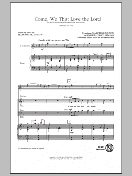 page one of Come, We That Love The Lord (SATB Choir)