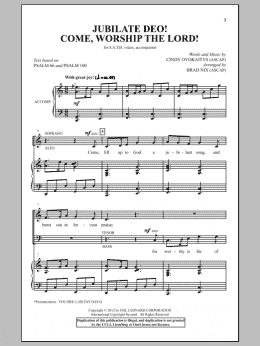 page one of Jubilate Deo! Come Worship The Lord! (SATB Choir)