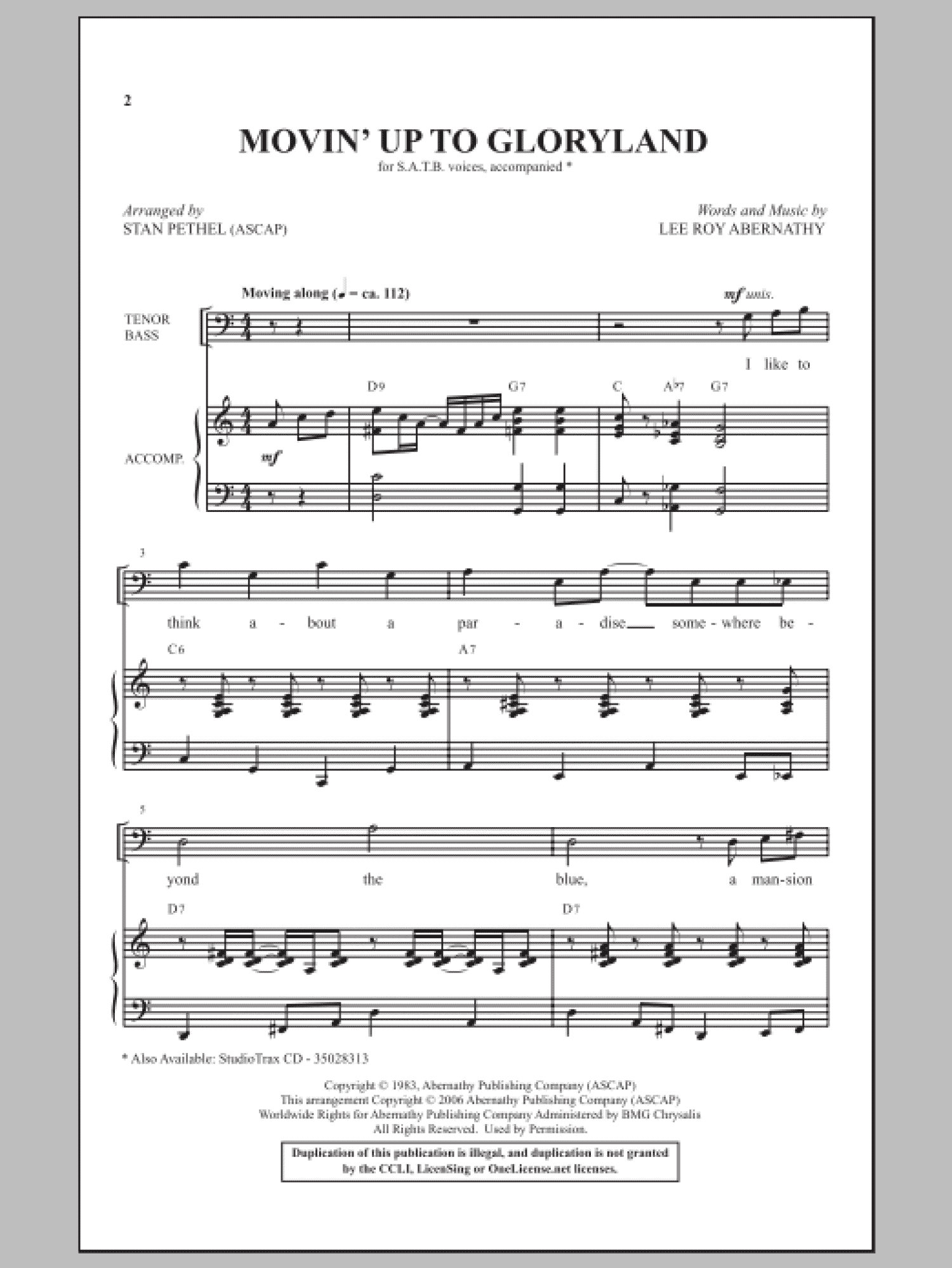 Movin' Up To Gloryland (from Gospel Voices) (SATB Choir)
