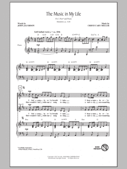 page one of The Music In My Life (2-Part Choir)
