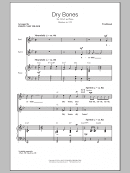 page one of Dry Bones (arr. Cristi Cary Miller) (2-Part Choir)