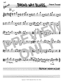 page one of Broad Way Blues (Real Book – Melody & Chords – Eb Instruments)