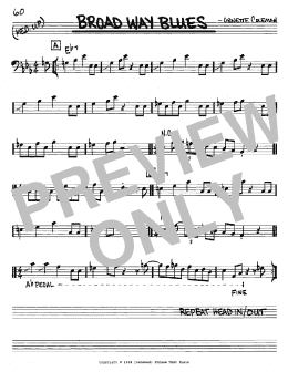 page one of Broad Way Blues (Real Book – Melody & Chords – Bass Clef Instruments)