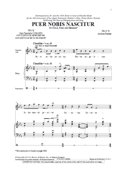 page one of Puer Nobis Nascitur (SSA Choir)